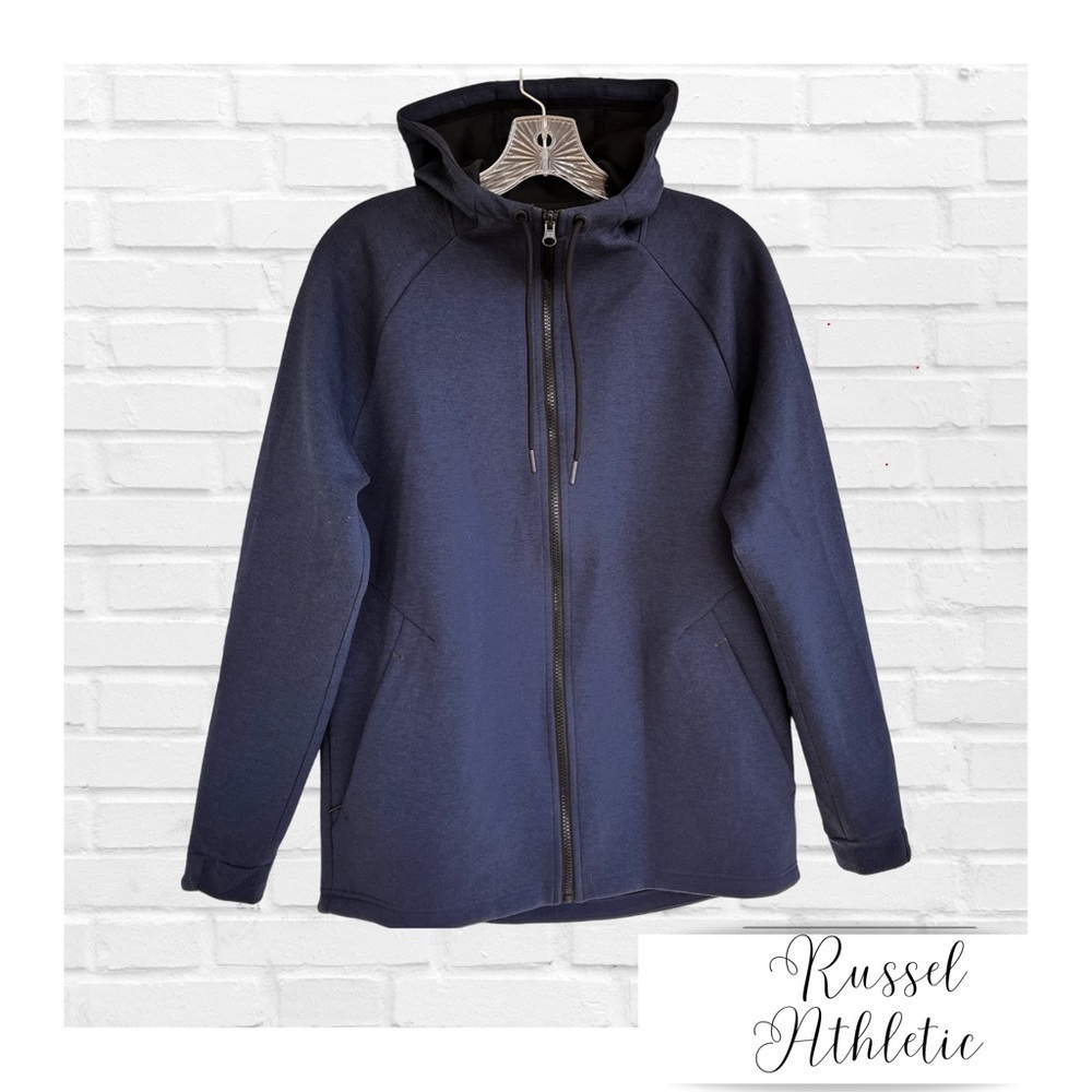 Russell Athletic Men's Active Fusion Knit Athletic Jacket Dark Blue Men’s Small